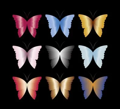 Butterfly Set Stock Illustration
