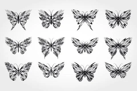 Butterfly Set Stock Illustration