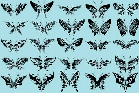 Butterfly Set Stock Illustration