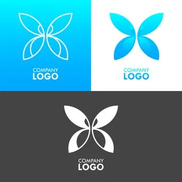 Butterfly Shape Logo Icon Set Corporate Vector Concept Stock Illustration