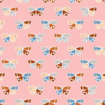Butterfly shapes seamless vector pattern Illustrazione stock