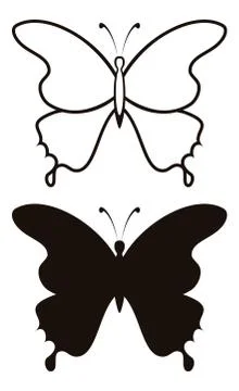 Butterfly, silhouette Stock Illustration