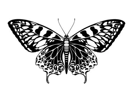 Butterfly silhouette 库存插图