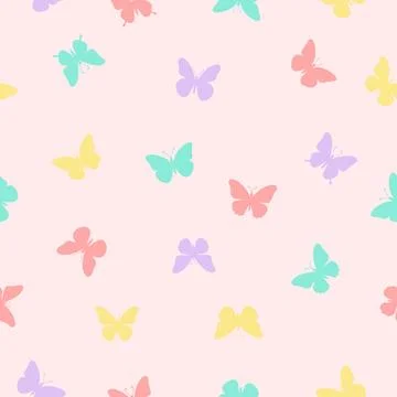 Butterfly silhouette seamless pattern background design template. Random Stock-Illustration