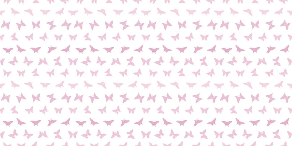 Butterfly silhouette seamless vector pattern background Stock Illustration