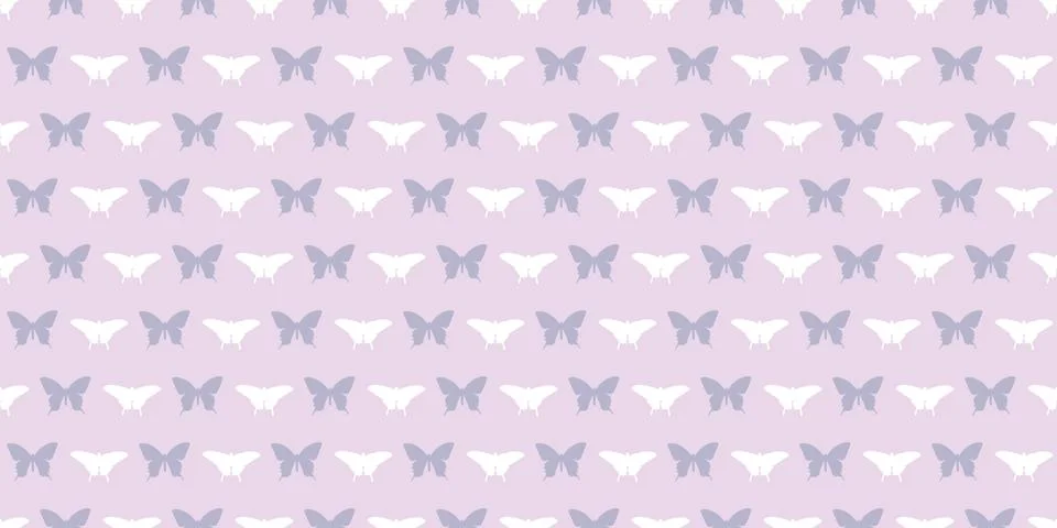 Butterfly silhouette seamless vector pattern background Stock Illustration