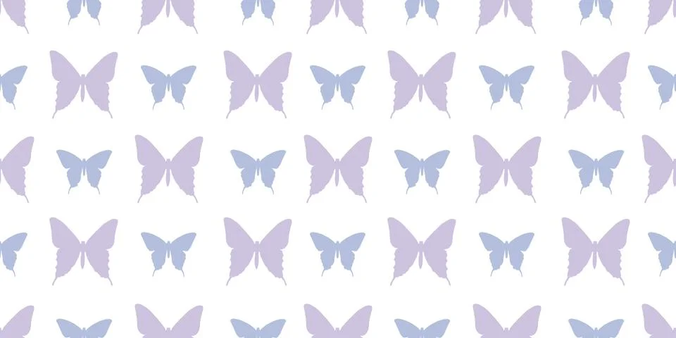 Butterfly silhouette seamless vector pattern background Stock Illustration