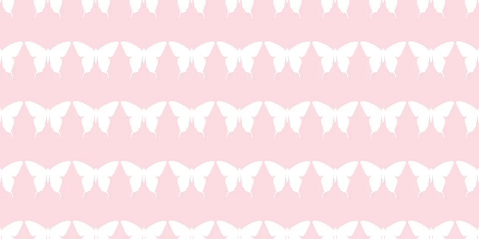 Butterfly silhouette seamless vector pattern background Stock Illustration