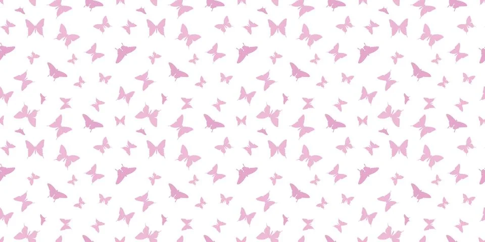 Butterfly silhouette seamless vector pattern background Stock Illustration