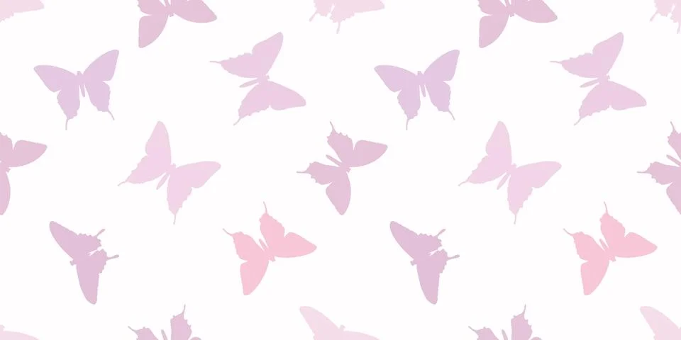 Butterfly silhouette seamless vector pattern background Stock Illustration