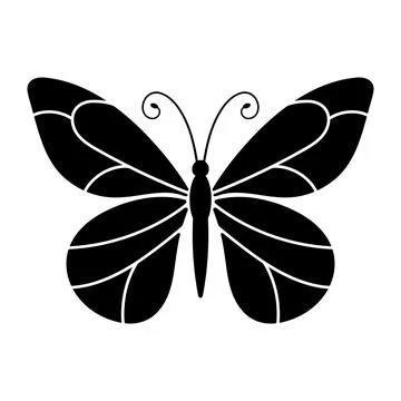 Butterfly Silhouette Vector Illustration Stock Illustration