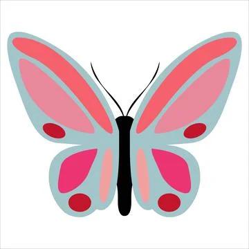 Butterfly silhouette in vector for illustration. A simple form of an insect. Stock Illustration