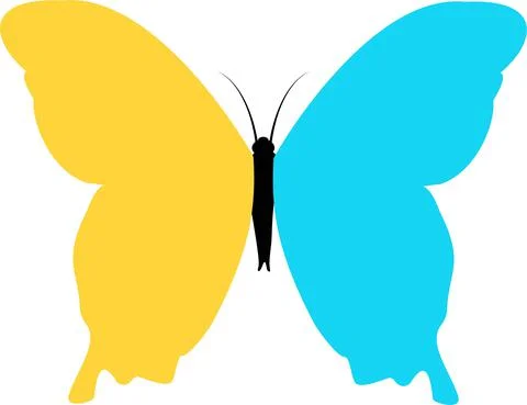 Butterfly silhouette in vector for illustration. A simple form of an insect. Stock Illustration