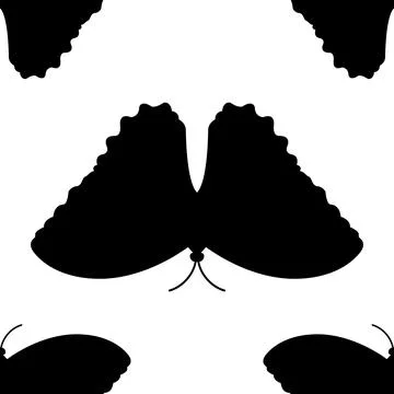 Butterfly silhouettes pattern design vector illustration on white Stock Illustration