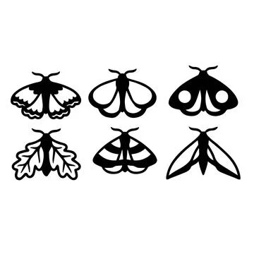 Butterfly silhouettes with soft shading Stock Illustration