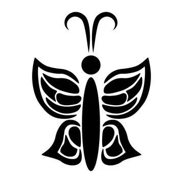 Butterfly, simple vector hand draw sketch, isolated on white Stock Illustration