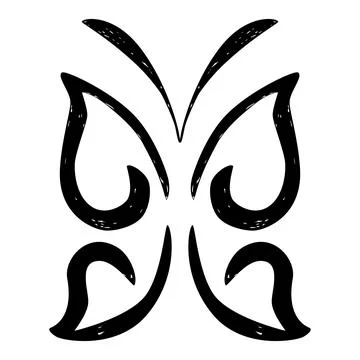 Butterfly, simple vector hand draw sketch Stock Illustration