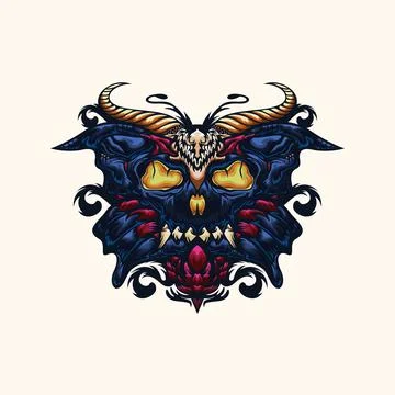 Butterfly skull Stock Illustration