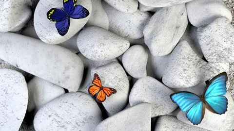 Butterfly in stone 3d model 3D Model