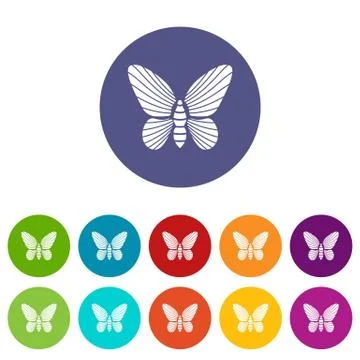 Butterfly with striped pattern on wings icon Illustrazione stock