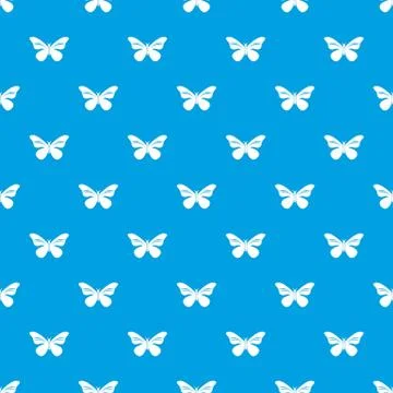 Butterfly with stripes on wings pattern seamless blue Illustrazione stock