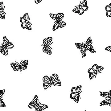 Butterfly summer spring insect vector seamless pattern 스톡 일러스트