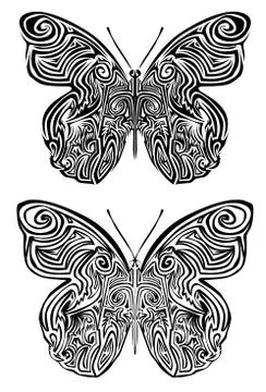 Butterfly tattoo Stock Illustration