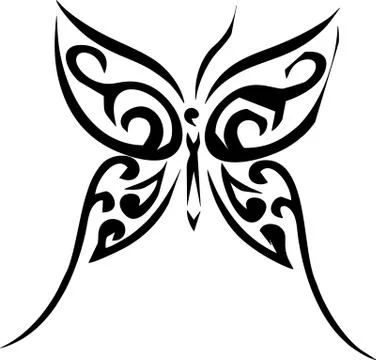 Butterfly tattoo Stock Illustration