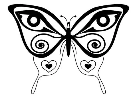 Butterfly Tattoo Illustrazione stock
