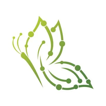 Butterfly tech logo vector icon design Stock Illustration