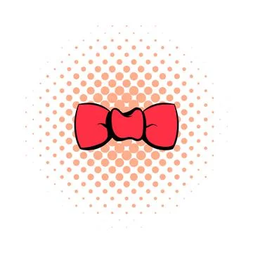 Butterfly tie comics icon Stock Illustration