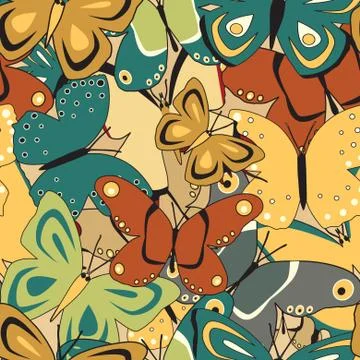 Butterfly tile Stock Illustration
