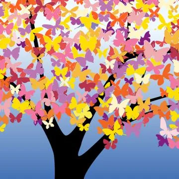Butterfly tree Stock-Illustration