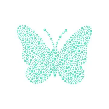 Butterfly in turquoise design Stock Illustration