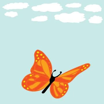 Butterfly under the sky Illustrazione stock