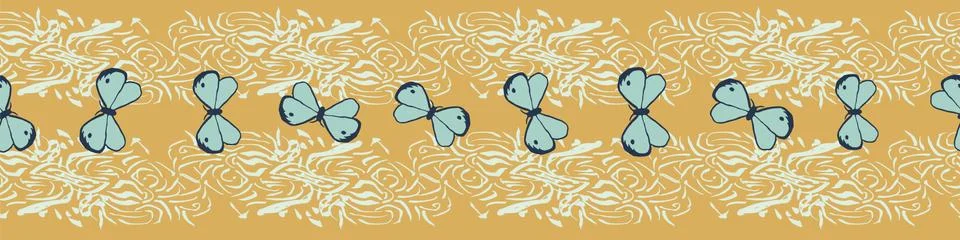Butterfly vector horizontal border print Illustrazione stock