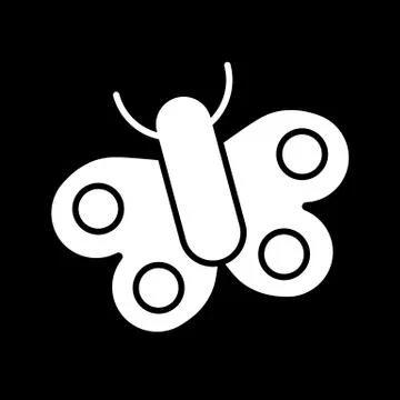Butterfly vector icon on black background. Solid design. Eps 10 스톡 일러스트