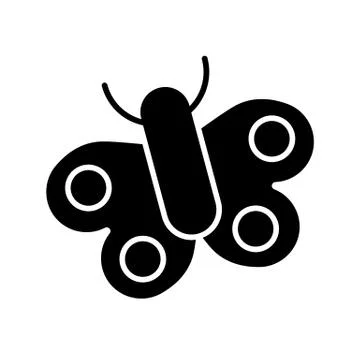 Butterfly vector icon on white background. Solid design. Eps 10 Illustrazione stock