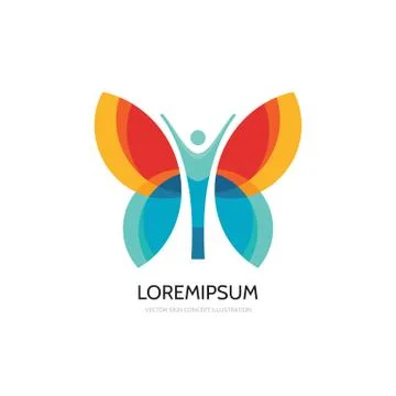 Butterfly vector logo template. Beauty salon - sign creative illustration. Stock Illustration