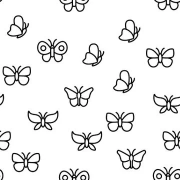Butterfly Vector Seamless Pattern Illustrazione stock