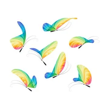 Butterfly vector set Stock Illustration