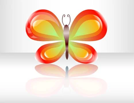 Butterfly in white background Stock Illustration