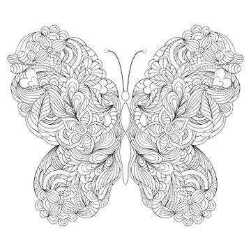Butterfly on white background Stock Illustration