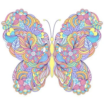 Butterfly on white background Stock Illustration