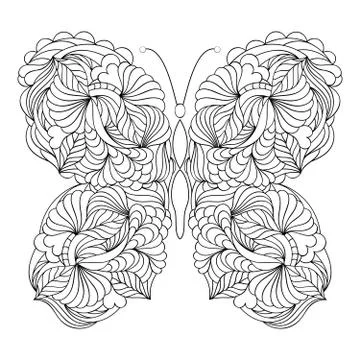 Butterfly on white background Stock Illustration