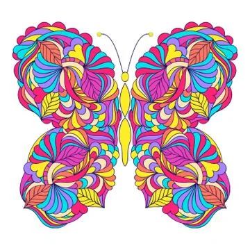 Butterfly on white background Stock Illustration