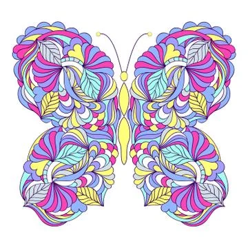 Butterfly on white background Stock Illustration