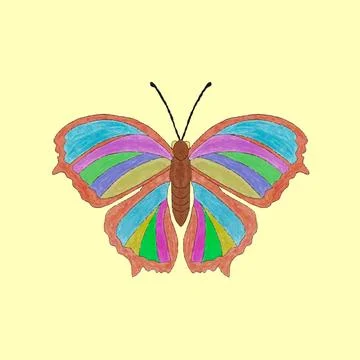 Butterfly on white background. vector illustration. Stock Illustration