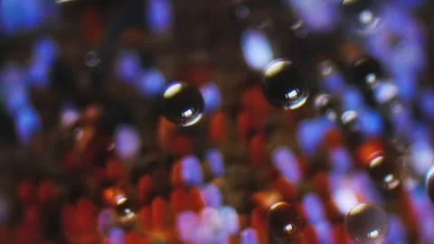 Butterfly Wing and Raindrops with Microscopic Magnification. Bright colors with Stock Footage 146153765