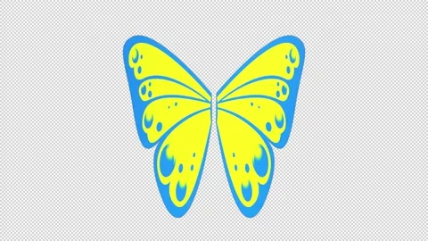Butterfly wings - 3d render looped with alpha channel. Stock Footage 206792851